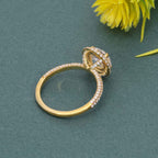 Petite Micro Pave Round Moissanite Diamond Halo Engagement Ring - JBR Jeweler