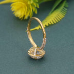 Petite Micro Pave Round Moissanite Diamond Halo Engagement Ring - JBR Jeweler