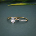 Petite Oval Cut Solitaire Lab Grown Diamond Wedding Bridal Ring Sets - JBR Jeweler
