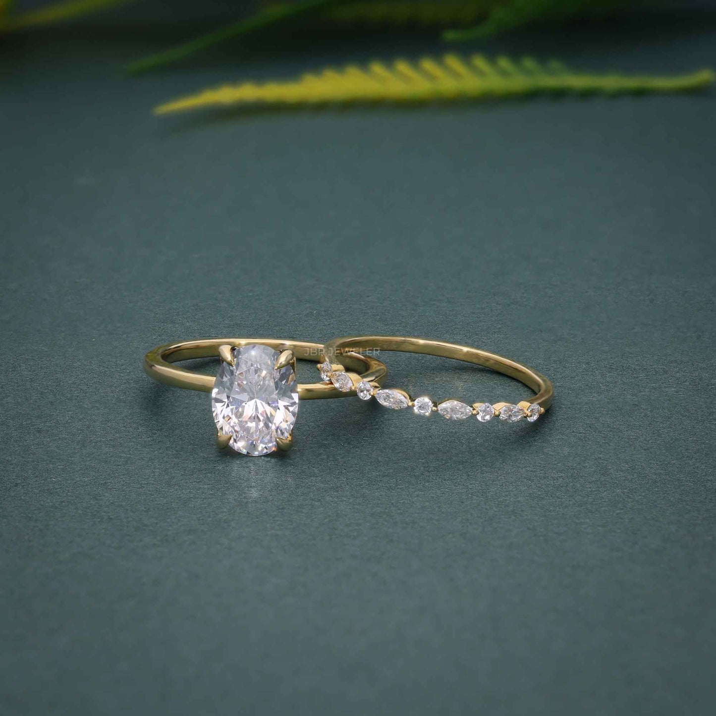 Ensembles de bagues de mariage en diamant Moissanite, taille ovale, taille petite