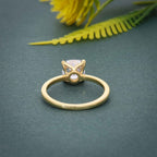 Petal Cushion Moissanite Diamond Engagement Ring - JBR Jeweler