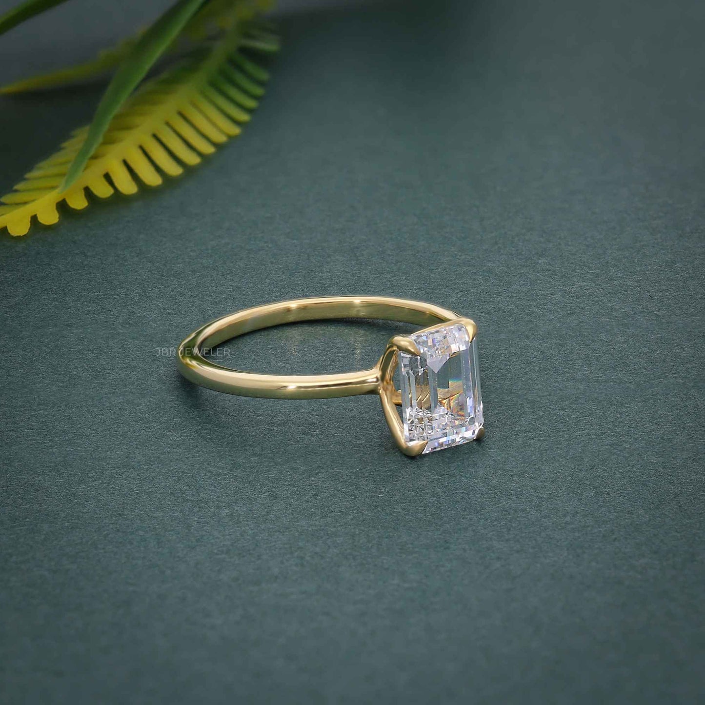 Petal Emarald Lab Grown Diamond Solitaire Ring