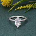 Petal Solitaire Marquise Moissanite Diamond Engagement Ring - JBR Jeweler