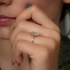 Petal Solitaire Marquise Moissanite Diamond Engagement Ring - JBR Jeweler