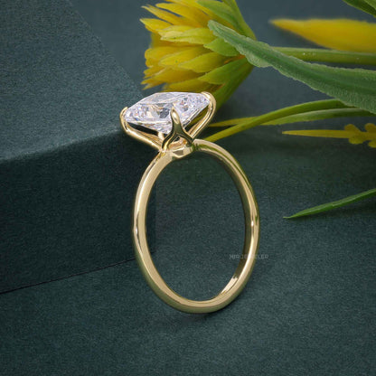 Petal Radiant Moissanite Diamond Engagement Ring