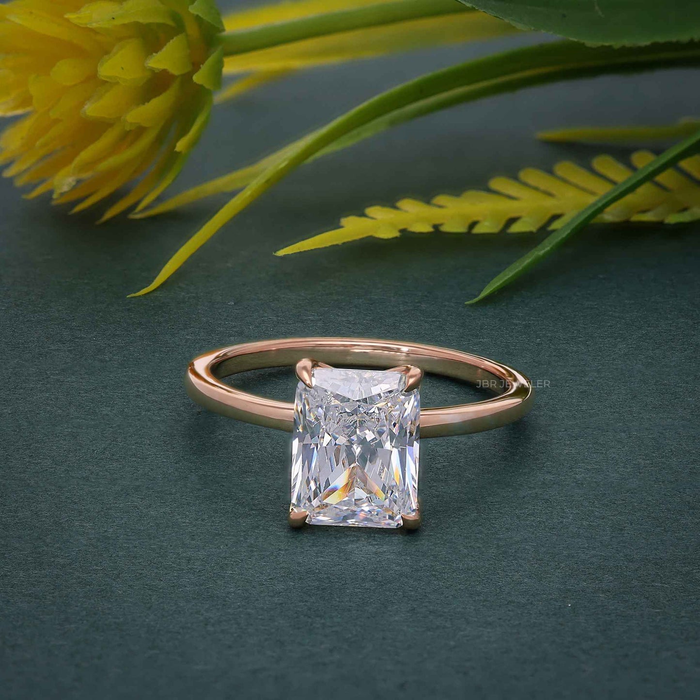 Petal Radiant Lab Grown Diamond Solitaire Ring