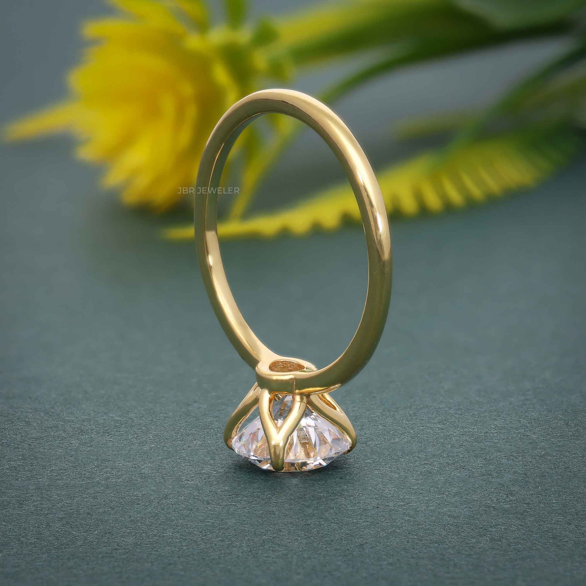 Petal Round Lab Grown Diamond Solitaire Ring - JBR Jeweler