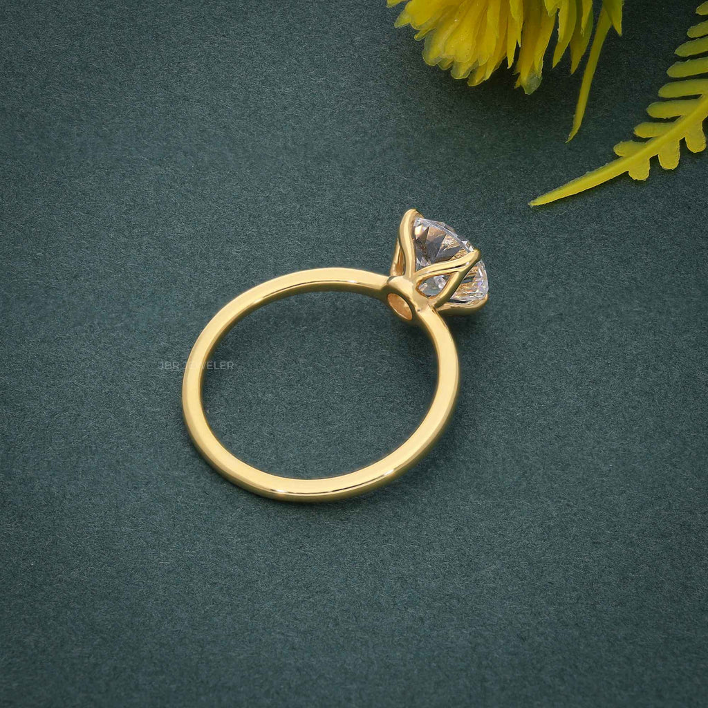 Petal Round Moissanite Diamond Engagement Ring - JBR Jeweler