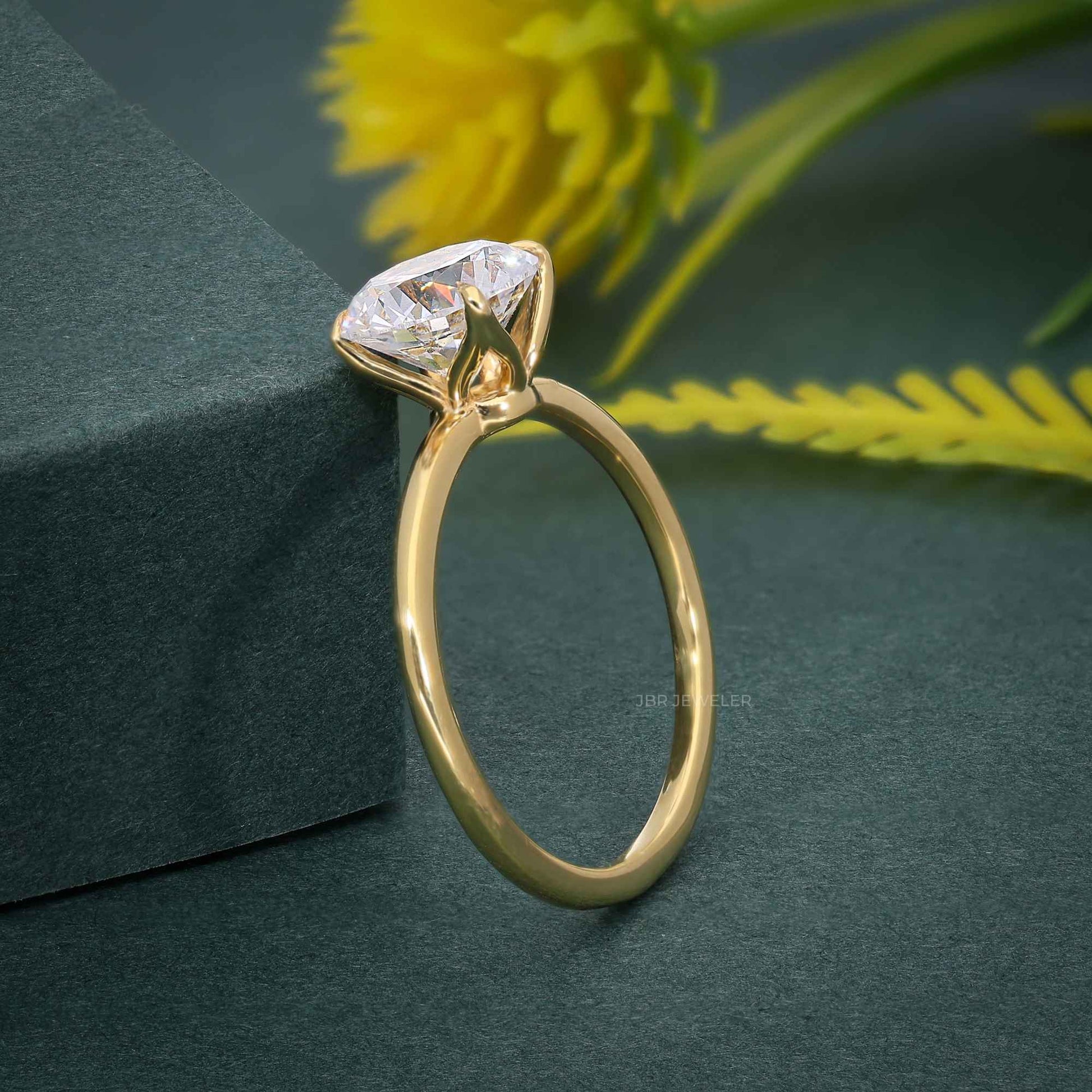 Petal Round Lab Grown Diamond Solitaire Ring