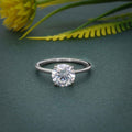 Petal Round Moissanite Diamond Engagement Ring - JBR Jeweler