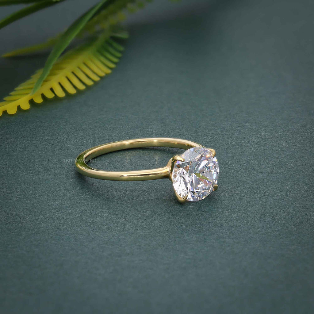 Petal Round Moissanite Diamond Engagement Ring - JBR Jeweler