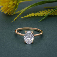 Petal Oval Moissanite Diamond Engagement Ring