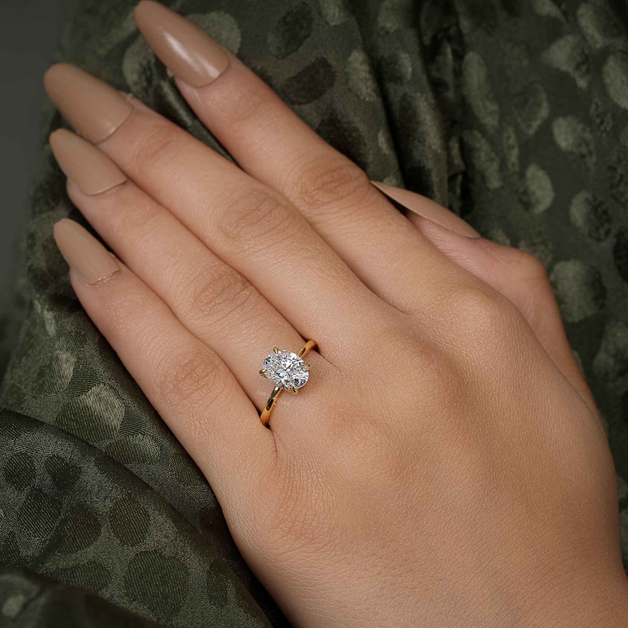 Petal Oval Lab Grown Diamond Solitaire Ring - JBR Jeweler