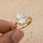 Lab Grown Diamond Engagement Ring Pear Shape Twisted Band