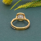 Petite Twisted Halo Round Moissanite Diamond Engagement Ring - JBR Jeweler