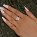 Petite Twisted Halo Round Moissanite Diamond Engagement Ring - JBR Jeweler