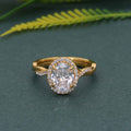 Petite Twisted Halo Oval Moissanite Diamond Engagement Ring - JBR Jeweler