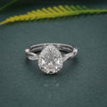 Petite Twisted Halo Pear Moissanite Diamond Engagement Ring - JBR Jeweler