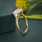 Three Stone Princess Moissanite Engagement Ring With Pear Side Stone - JBR Jeweler