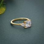 Three Stone Princess Moissanite Engagement Ring With Pear Side Stone - JBR Jeweler