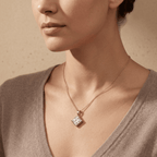 Princess Cut Lab Diamond Pendant Necklace 14k Yellow Gold