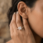 Dainty princess cut diamond engagement ring for women