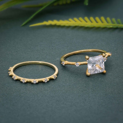 Princess Cut Lab Grown Engagement Ring With Matching Bridal Ring Set