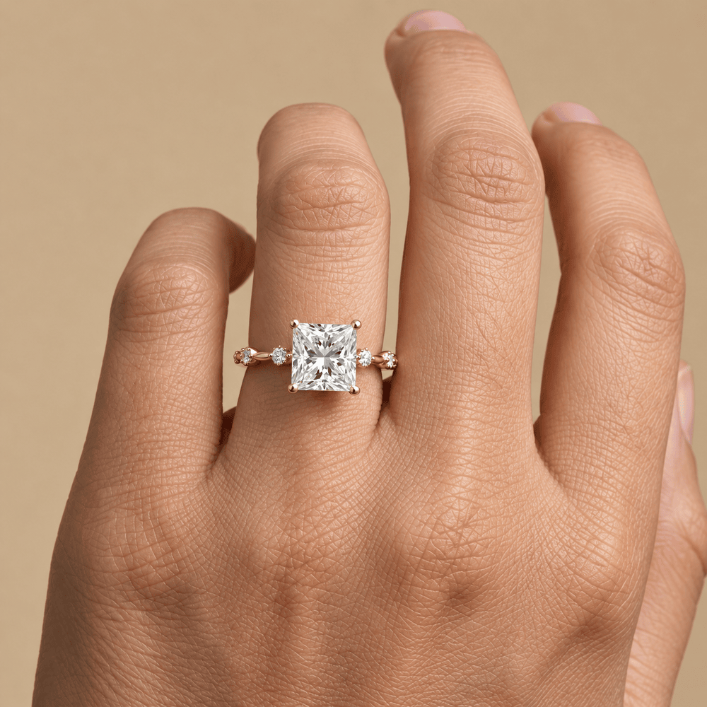 Princess cut engagement ring for anniversary or bridal gift