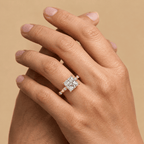 Classic square cut moissanite bridal jewelry for women
