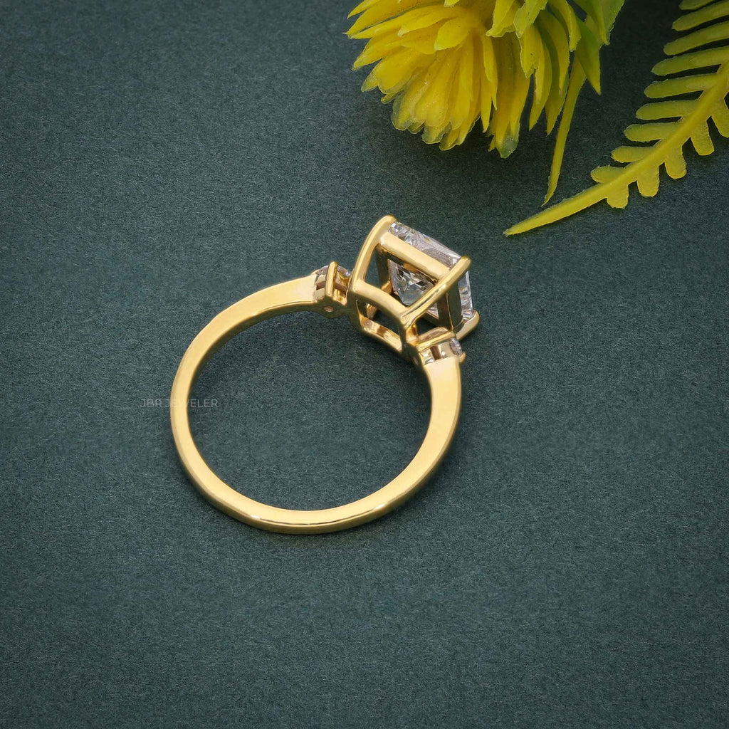 Three Stone Princess Cut Moissanite Engagement Ring - JBR Jeweler