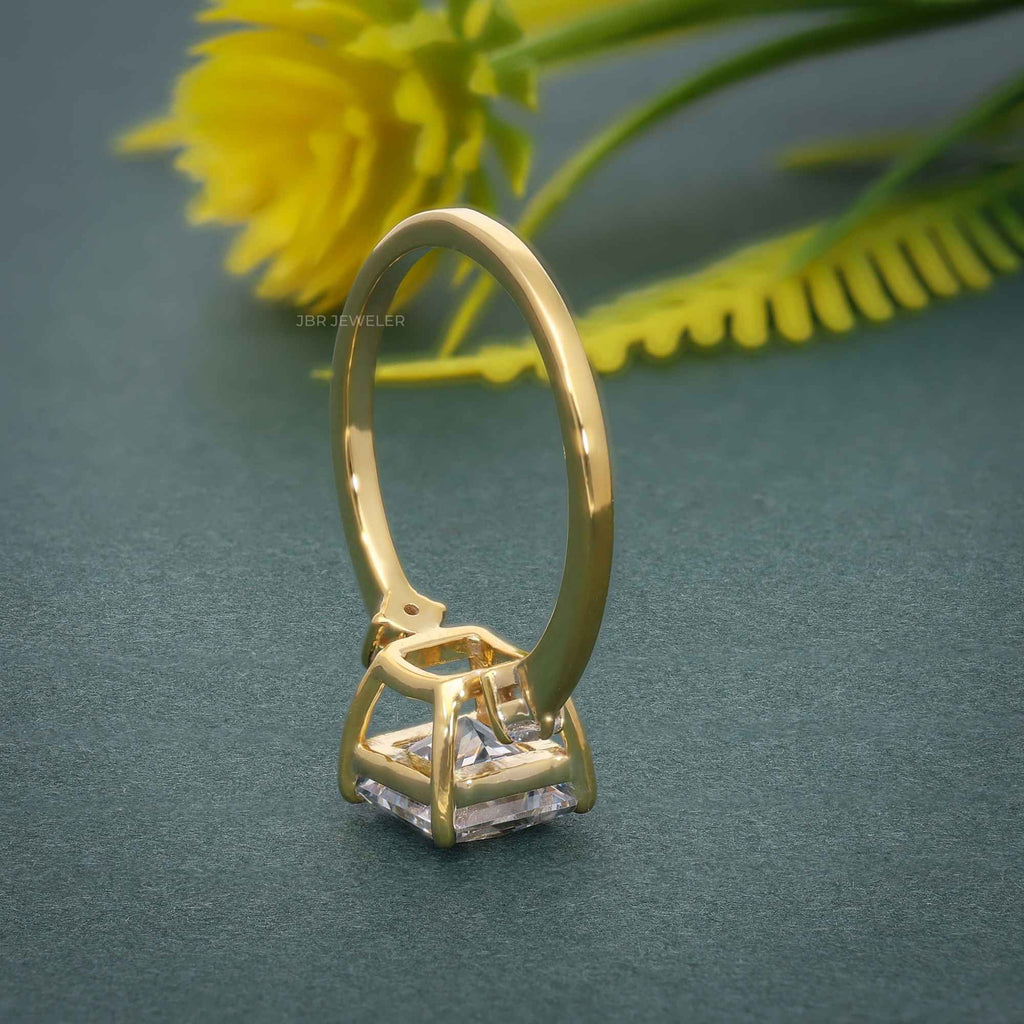 Three Stone Princess Cut Moissanite Engagement Ring - JBR Jeweler