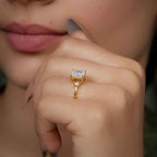 Three Stone Princess Cut Lab Grown Diamond Engagement Ring - JBR Jeweler