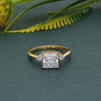 Three Stone Princess Cut Lab Grown Diamond Engagement Ring - JBR Jeweler