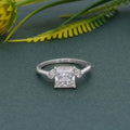 Three Stone Princess Cut Moissanite Engagement Ring - JBR Jeweler