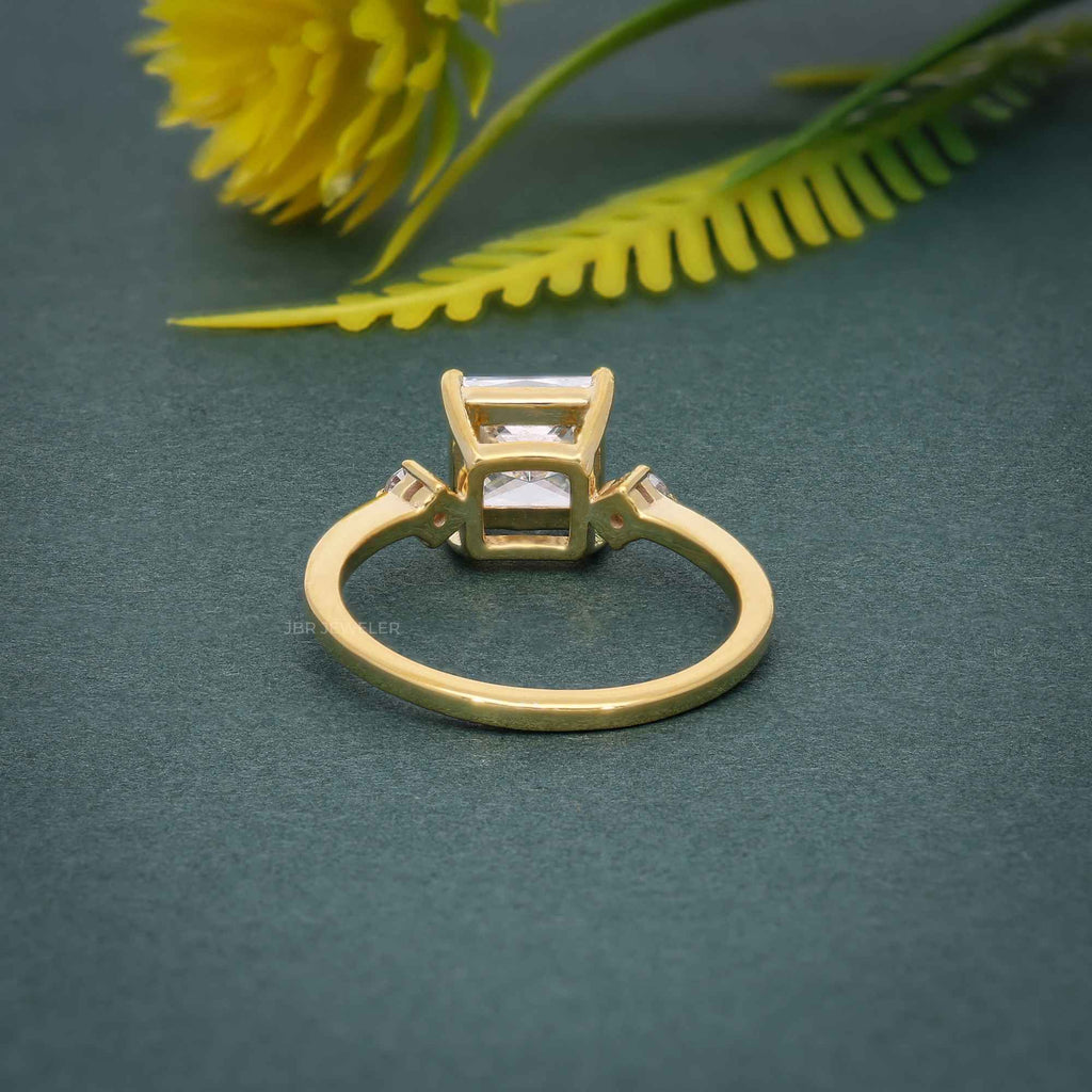 Three Stone Princess Cut Moissanite Engagement Ring - JBR Jeweler