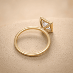 Princess diamond bezel ring for wedding side profile