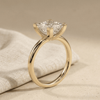 14K Yellow Gold Princess Cut Lab Grown Diamond Ring