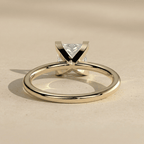 Minimalist Princess Solitaire Engagement Ring in 14K Gold