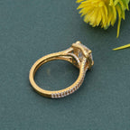 Princess Moissanite Diamond Split Shank Halo Engagement Ring - JBR Jeweler