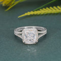 Princess Moissanite Diamond Split Shank Halo Engagement Ring - JBR Jeweler