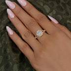 Princess Moissanite Diamond Split Shank Halo Engagement Ring - JBR Jeweler