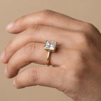 Princess moissanite ring gift for her