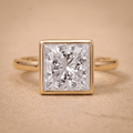Princess moissanite diamond ring front view