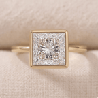 Princess moissanite ring gift for her