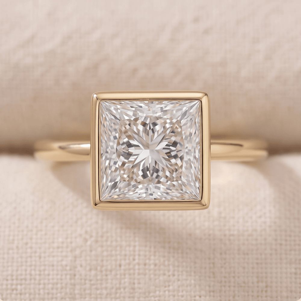 Princess moissanite ring gift for her