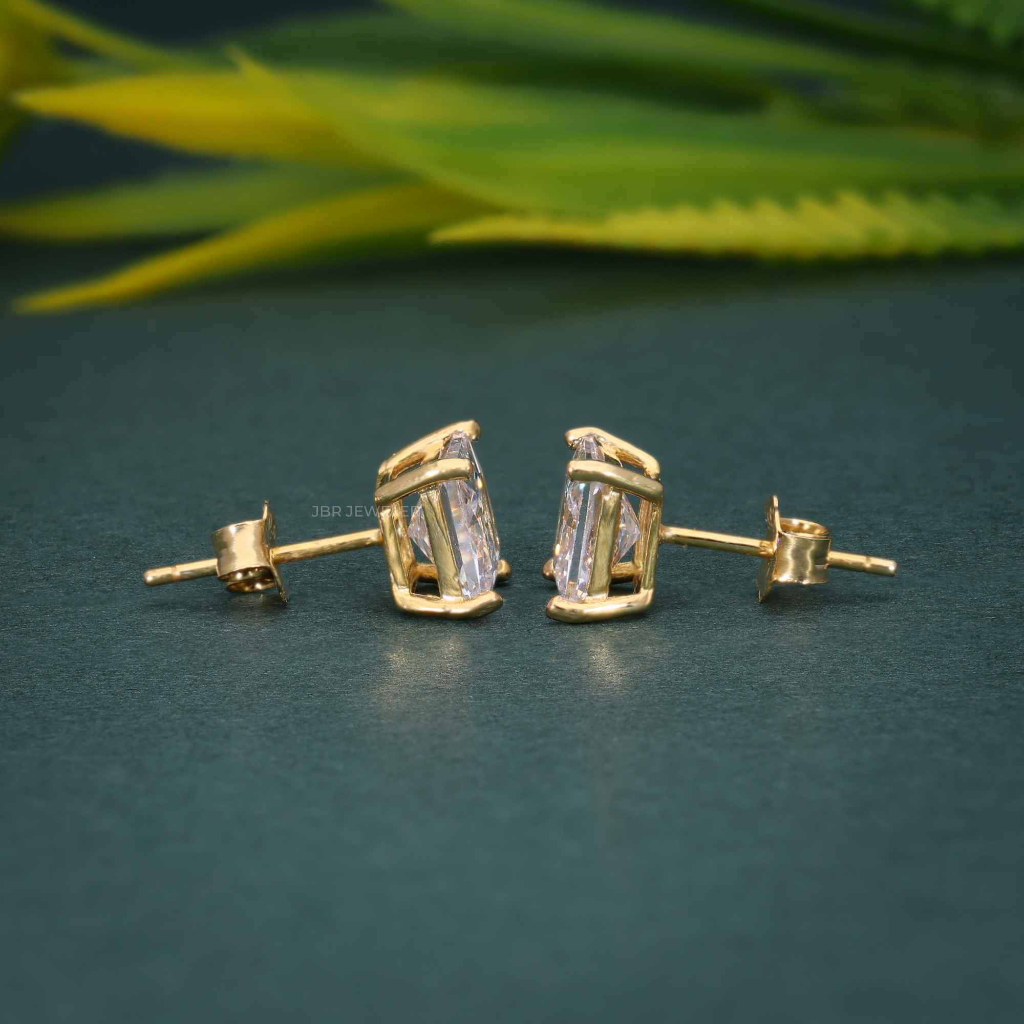 Princess Cut Lab Grown Diamond Screw Back Earring - JBR Jeweler