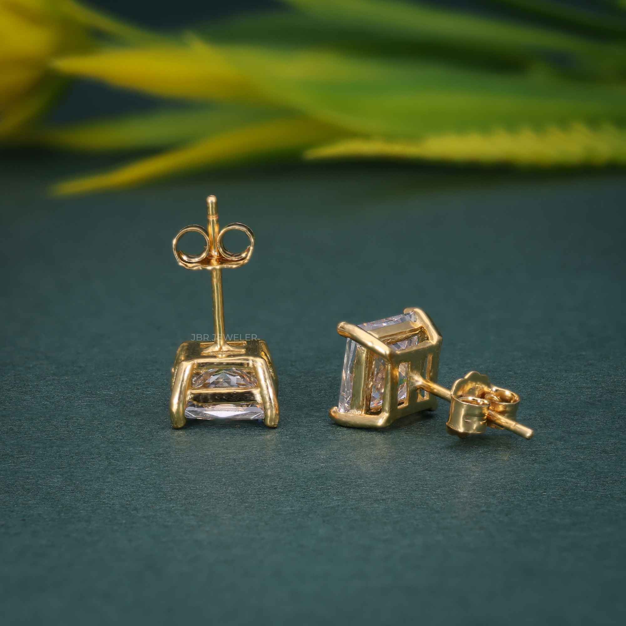 Princess Cut Lab Grown Diamond Screw Back Earring - JBR Jeweler