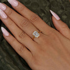 Double Hidden Halo Radiant Cut Moissanite  Engagement Ring - JBR Jeweler