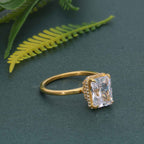 Double Hidden Halo Radiant Cut Moissanite  Engagement Ring - JBR Jeweler