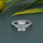 Perfect Fit Three Stone Emerald Lab Diamond Ring With Side Pear - JBR Jeweler
